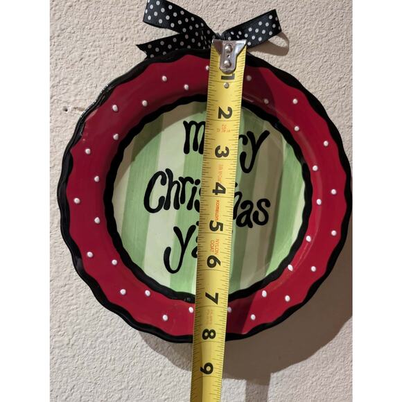 Burton & Burton Merry Christmas Ya'll Plate Hand Painted By Carla Grogan Decor - Picture 4 of 5